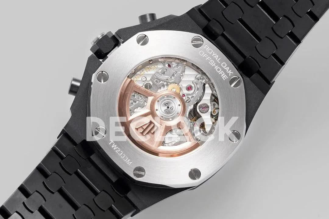 Replica Audemars Pigeut Royal Oak Offshore Self-Winding Chronograph Black Dial in PVD |  Declock.