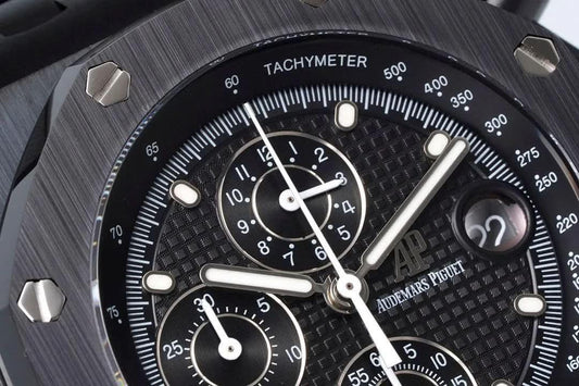 Replica Audemars Pigeut Royal Oak Offshore Self-Winding Chronograph Black Dial in PVD | Declock.