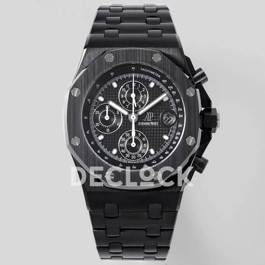 Replica Audemars Pigeut Royal Oak Offshore Self-Winding Chronograph Black Dial in PVD | Declock.