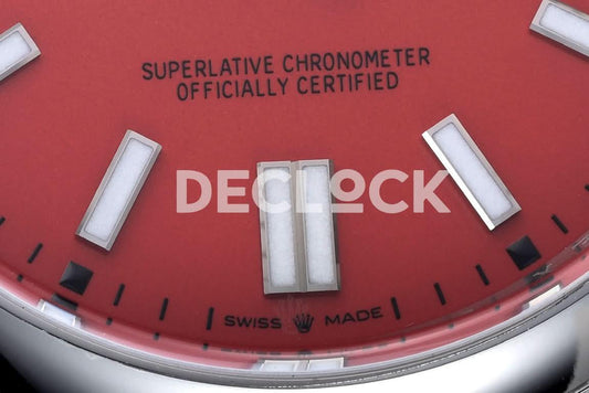Replica Declock Oyster Perpetual 41mm Red Dial 124300 |  Declock.