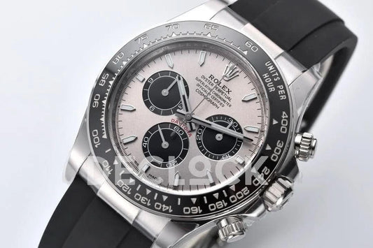 Replica Rolex Daytona 126519LN Steel Dial in White Gold on Rubber Strap | Declock.