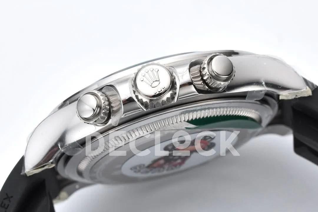 Replica Rolex Daytona 126519LN Steel Dial in White Gold on Rubber Strap |  Declock.