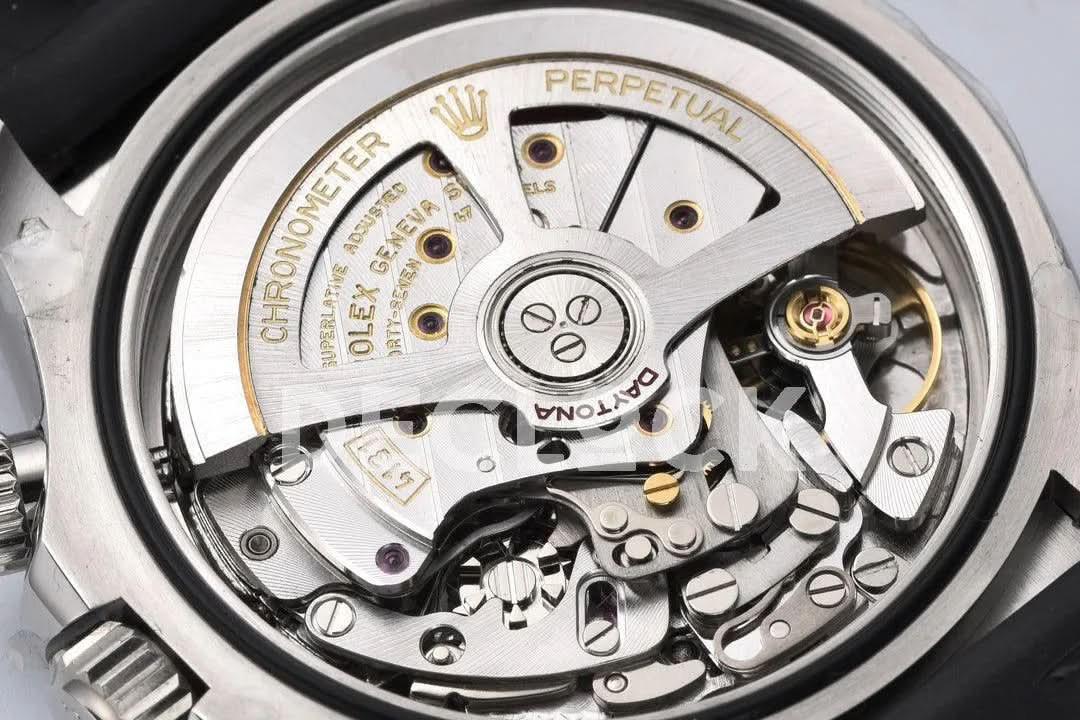 Replica Rolex Daytona 126519LN Steel Dial in White Gold on Rubber Strap |  Declock.