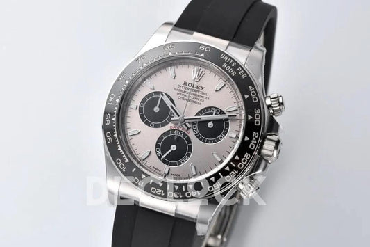 Replica Rolex Daytona 126519LN Steel Dial in White Gold on Rubber Strap |  Declock.