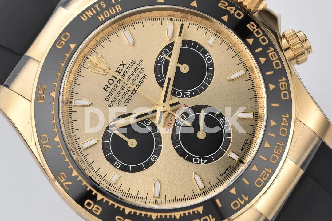 Replica Rolex Daytona 126518LN Gold Dial in Yellow Gold on Rubber Strap