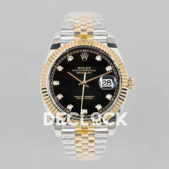 Replica Rolex Datejust 36/41 126331 Black Dial in with Diamond Markers in Jubilee