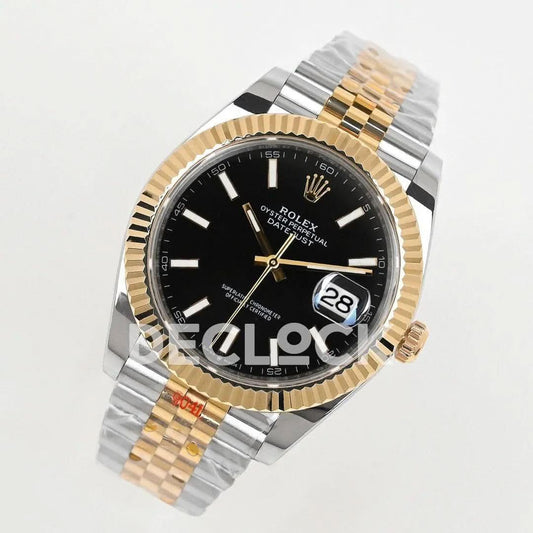 Replica Rolex Datejust 36/41 126331 Black Dial in with Stick Markers in Jubilee |  Declock.