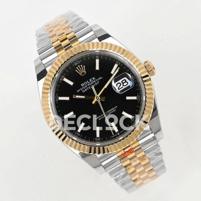 Replica Rolex Datejust 36/41 126331 Black Dial in with Stick Markers in Jubilee