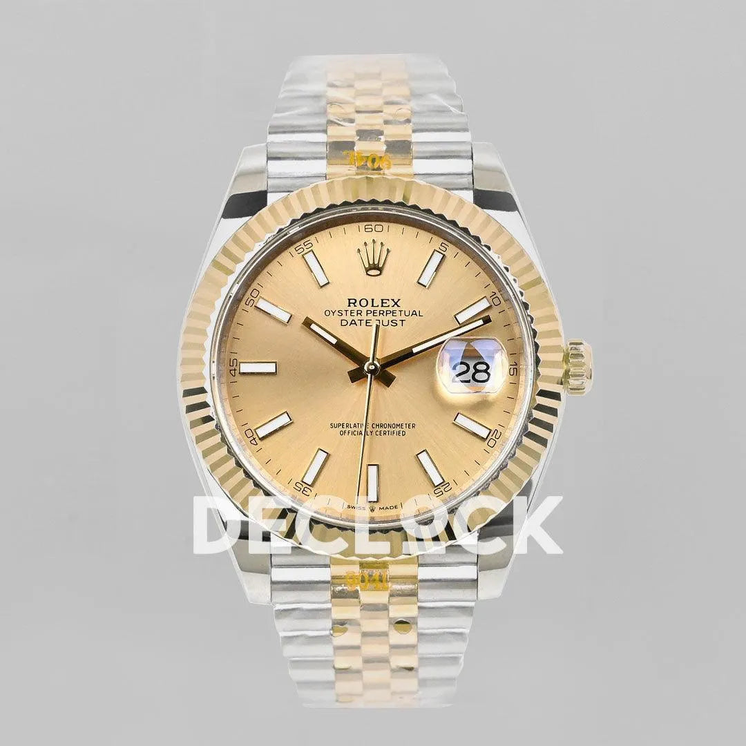 Datejust 36/41 126331 Gold Dial in with Stick Markers in Jubilee