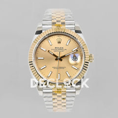 Replica Rolex Datejust 36/41 126331 Gold Dial in with Stick Markers in Jubilee