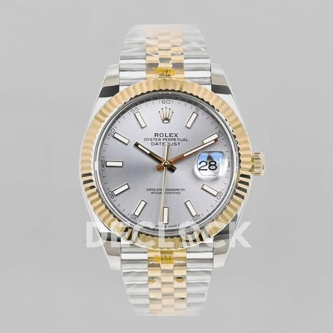 Replica Rolex Datejust 36/41 126331 Silver Dial in with Stick Markers in Jubilee |  Declock.