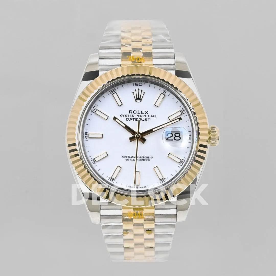 Replica Rolex Datejust 36/41 126331 White Dial in with Stick Markers in Jubilee
