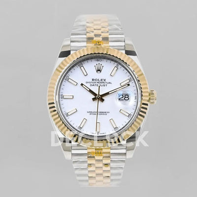 Replica Rolex Datejust 36/41 126331 White Dial in with Stick Markers in Jubilee
