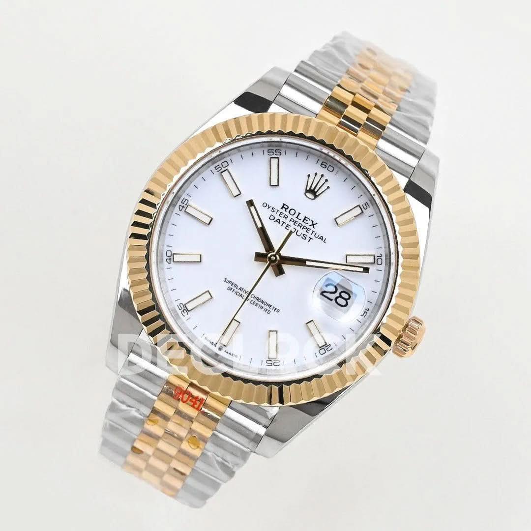 Replica Rolex Datejust 36/41 126331 White Dial in with Stick Markers in Jubilee |  Declock.