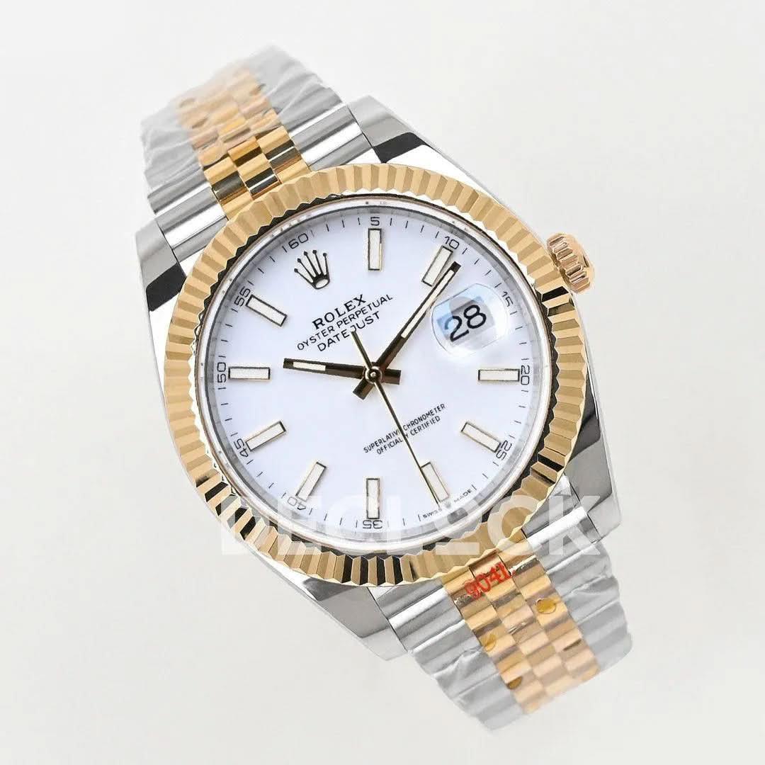 Replica Rolex Datejust 36/41 126331 White Dial in with Stick Markers in Jubilee |  Declock.