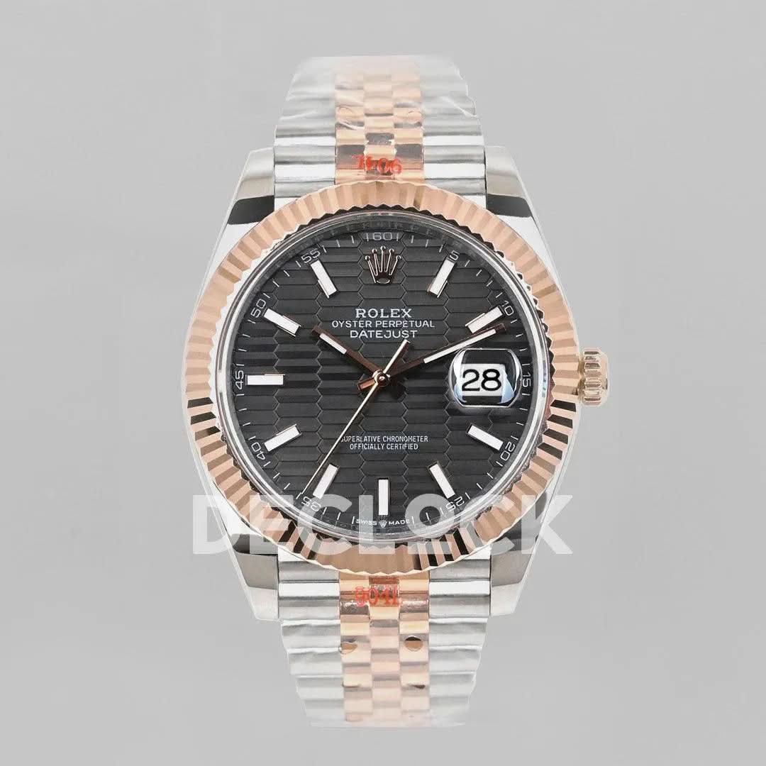 Replica Rolex Datejust 36/41 126331 Black Motif Dial in with Stick Markers in Jubilee