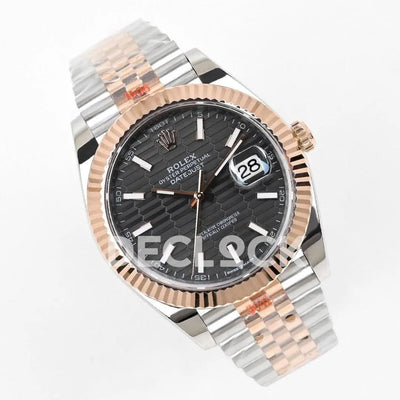 Replica Rolex Datejust 36/41 126331 Black Motif Dial in with Stick Markers in Jubilee