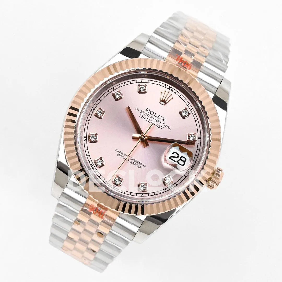 Replica Rolex Datejust 36/41 126331 Pink Dial in with Diamond Markers in Jubilee