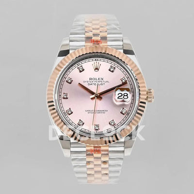 Replica Rolex Datejust 36/41 126331 Pink Dial in with Diamond Markers in Jubilee