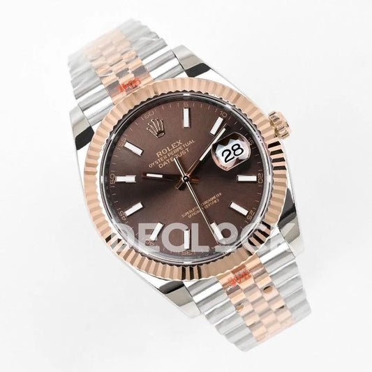 Replica Rolex Datejust 36/41 126331 Brown Dial in with Stick Markers in Jubilee | Declock.