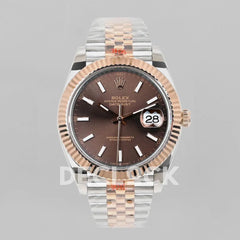 Replica Rolex Datejust 36/41 126331 Brown Dial in with Stick Markers in Jubilee