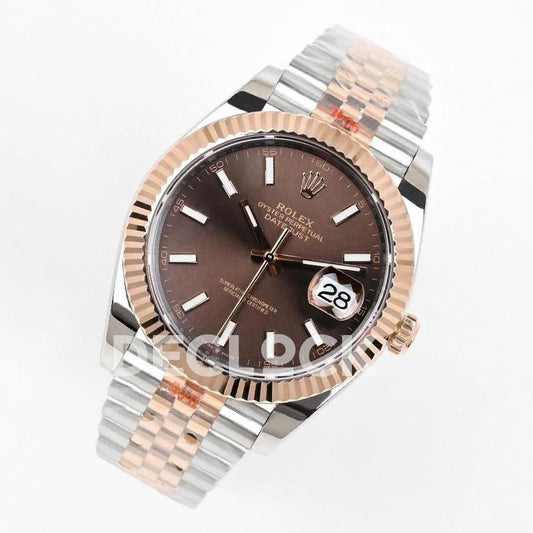 Replica Rolex Datejust 36/41 126331 Brown Dial in with Stick Markers in Jubilee |  Declock.