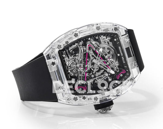Replica Richard Mille Mille RM 38-02 Pink Themed Crystal Skeleton Tourbillon Black Rubber | Declock.