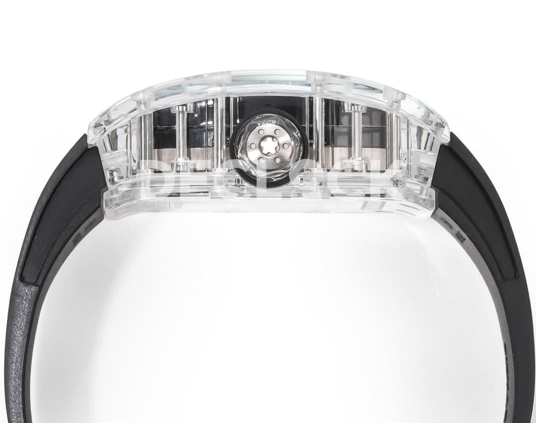 Replica Richard Mille Mille RM 38-02 Pink Themed Crystal Skeleton Tourbillon Black Rubber |  Declock.