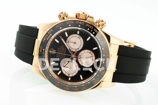 Rolex Super Clone Daytona 126515 Black/RG Stick Dial on Oysterflex Strap DD4131 Replica Watch