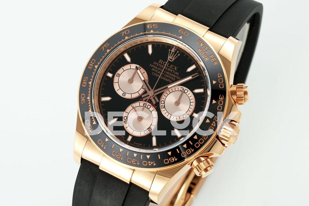 Rolex Super Clone Daytona 126515 Black/RG Stick Dial on Oysterflex Strap DD4131 Replica Watch