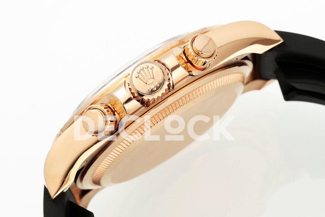 Rolex Super Clone Daytona 126515 Black/RG Stick Dial on Oysterflex Strap DD4131 Replica Watch