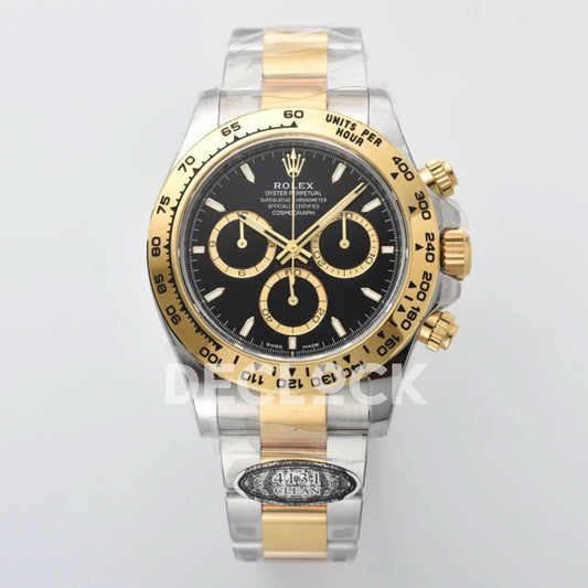 Replica Rolex Daytona 126503 YG/SS in Black Dial | Declock.
