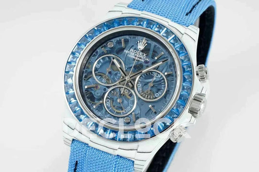 Replica Declock Daytona Diw Paved Diamond Bezel Blue |  Declock.