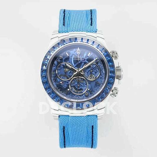 Replica Declock Daytona Diw Paved Diamond Bezel Blue |  Declock.