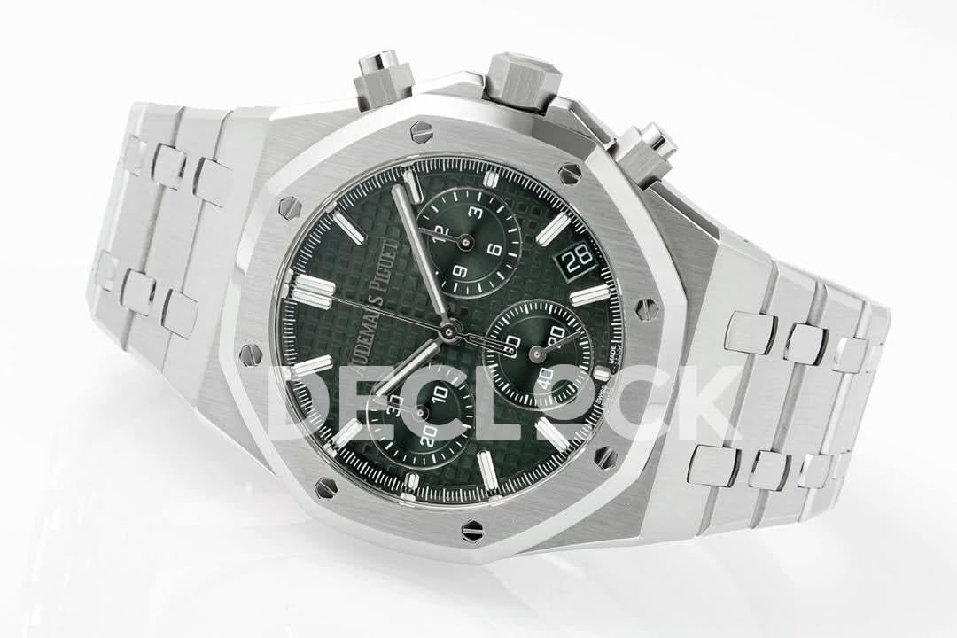 Replica Audemars Pigeut Royal Oak Chrono 26240 Green Dial SS APSF |  Declock.