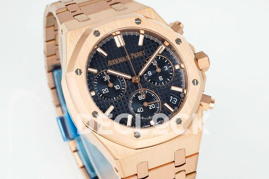 Replica Audemars Pigeut Royal Oak Chrono 26240 Blue Dial on RG Bracelet | Declock.
