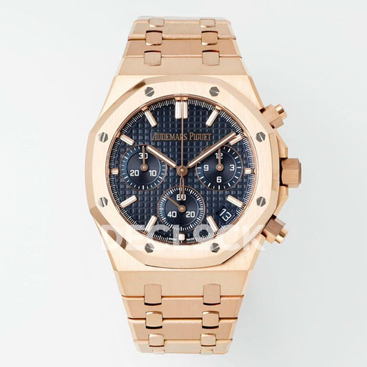 Replica Audemars Pigeut Royal Oak Chrono 26240 Blue Dial on RG Bracelet | Declock.