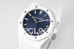 Royal Oak 41mm 15500 White Ceramic/Cer Blue Dial APSF