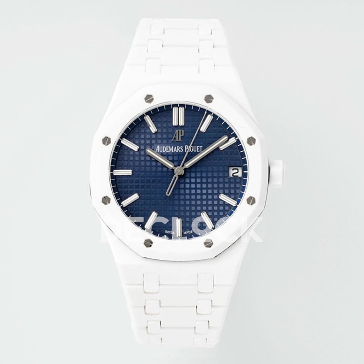 Royal Oak 41mm 15500 White Ceramic/Cer Blue Dial APSF