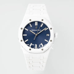 Royal Oak 41mm 15500 White Ceramic/Cer Blue Dial APSF