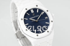 Royal Oak 41mm 15500 White Ceramic/Cer Blue Dial APSF