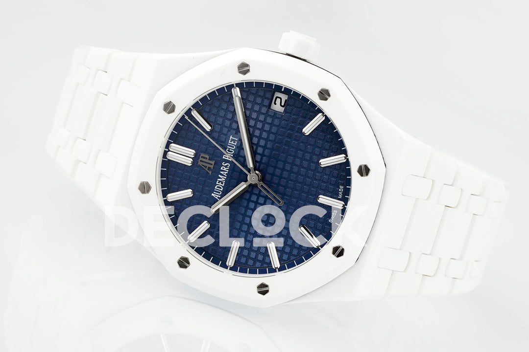 Royal Oak 41mm 15500 White Ceramic/Cer Blue Dial APSF