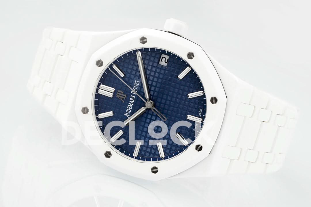 Royal Oak 41mm 15500 White Ceramic/Cer Blue Dial APSF