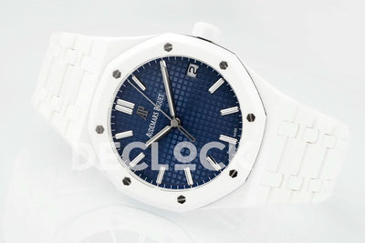 Royal Oak 41mm 15500 White Ceramic/Cer Blue Dial APSF