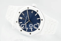 Royal Oak 41mm 15500 White Ceramic/Cer Blue Dial APSF