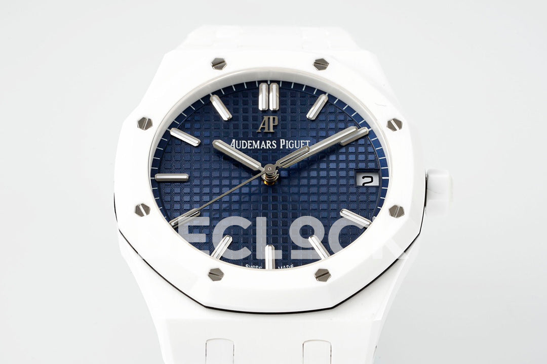 Royal Oak 41mm 15500 White Ceramic/Cer Blue Dial APSF