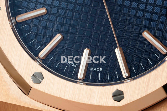 Super Clone Royal Oak 41mm 15510 RG Blue Textured Dial on RG Bracelet SA4302