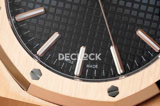 Super Clone Royal Oak 41mm 15510 RG BlackTextured Dial on RG Bracelet SA4302