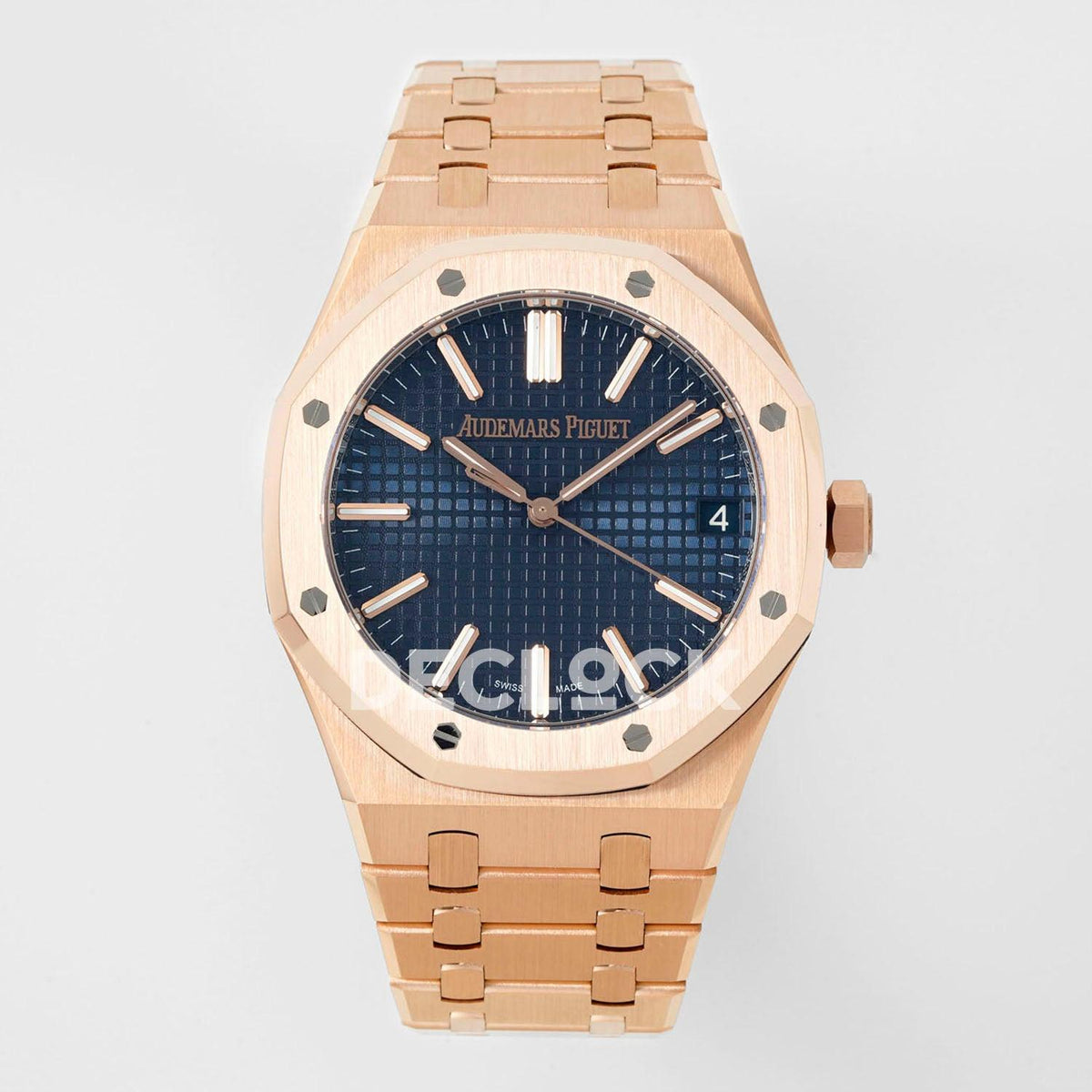 Audemars Piguet Super Clone Royal Oak 41mm 15510 RG Blue Textured Dial on RG Bracelet SA4302 Replica Watch