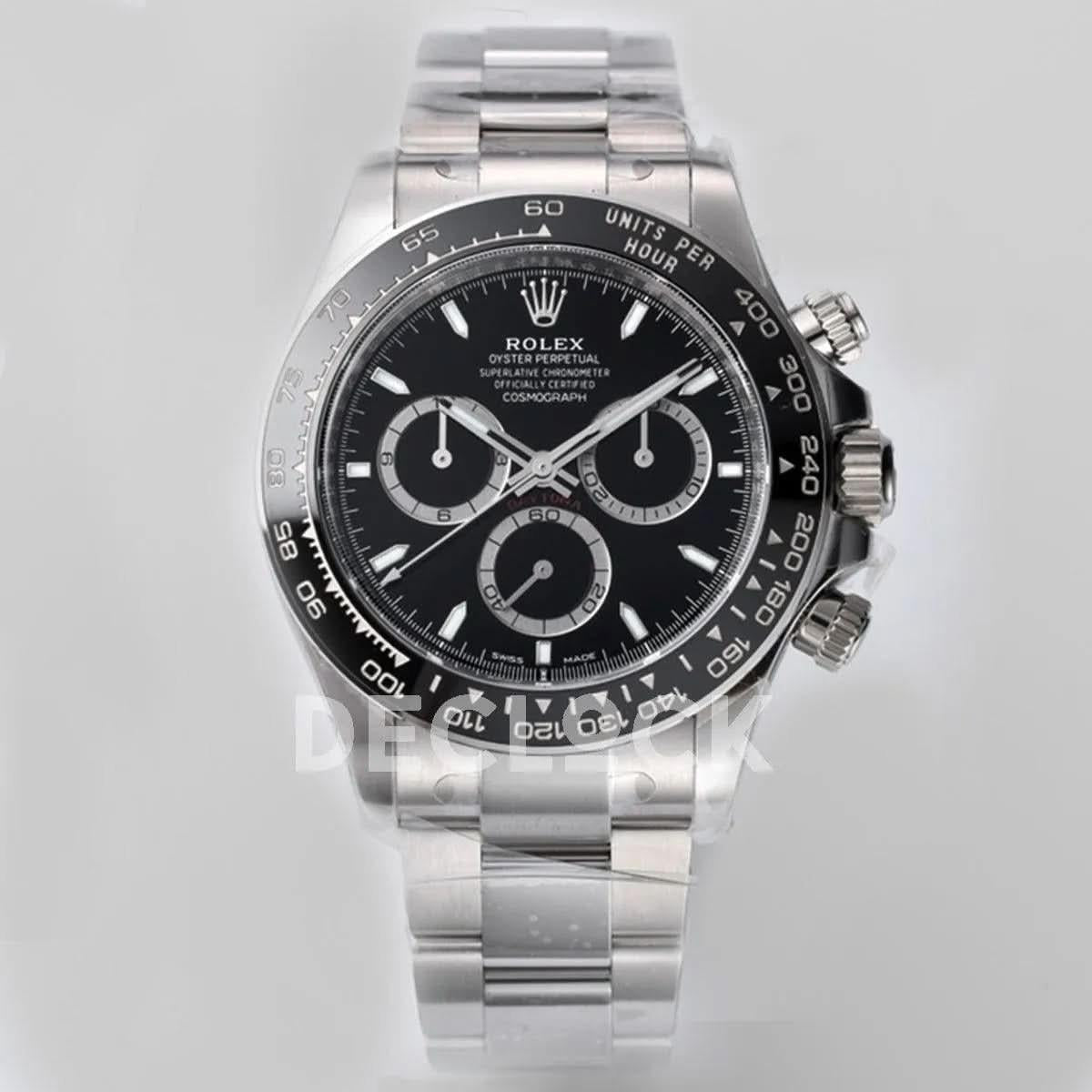 Replica Rolex Daytona 126500LN Black Dial in Steel |  Declock.